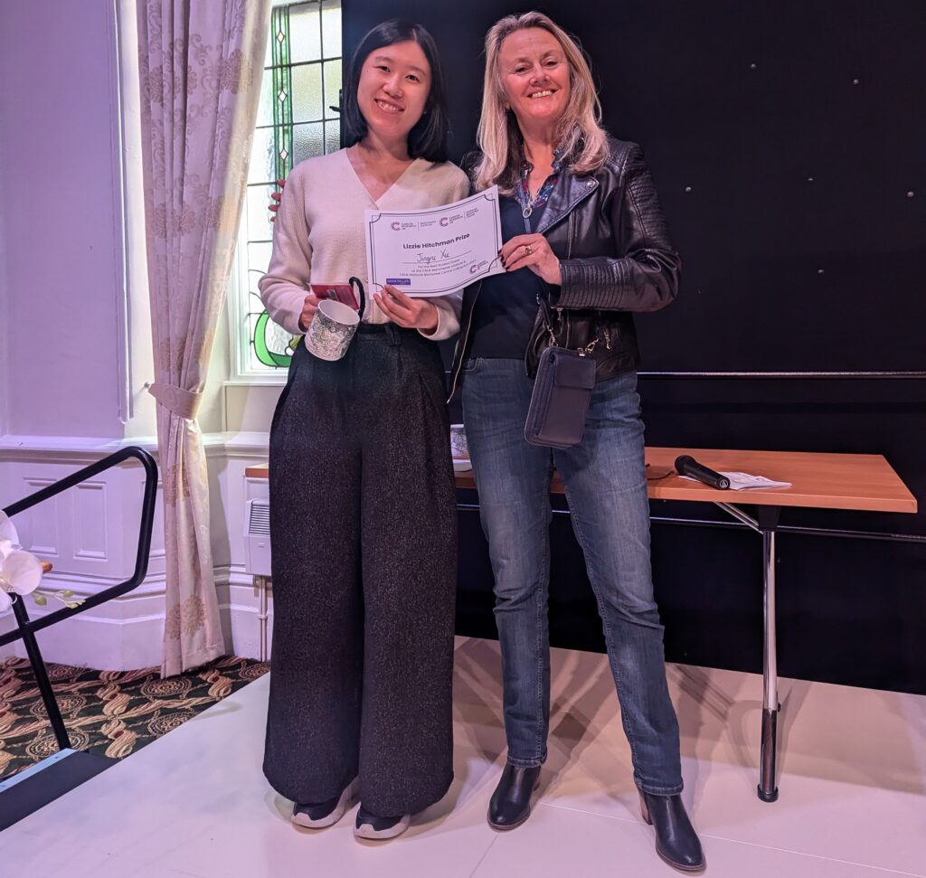 Poster prize winners Jingru Xu and Lizzie Hitchman