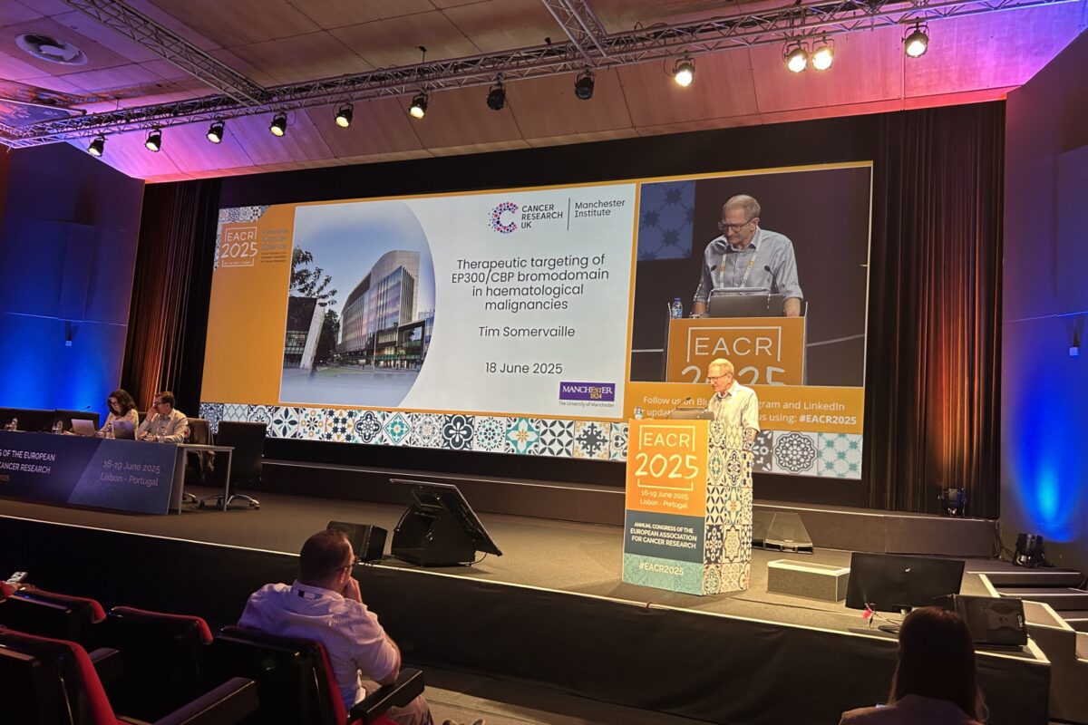 Prof Tim Somervaille presenting during the EACR congress